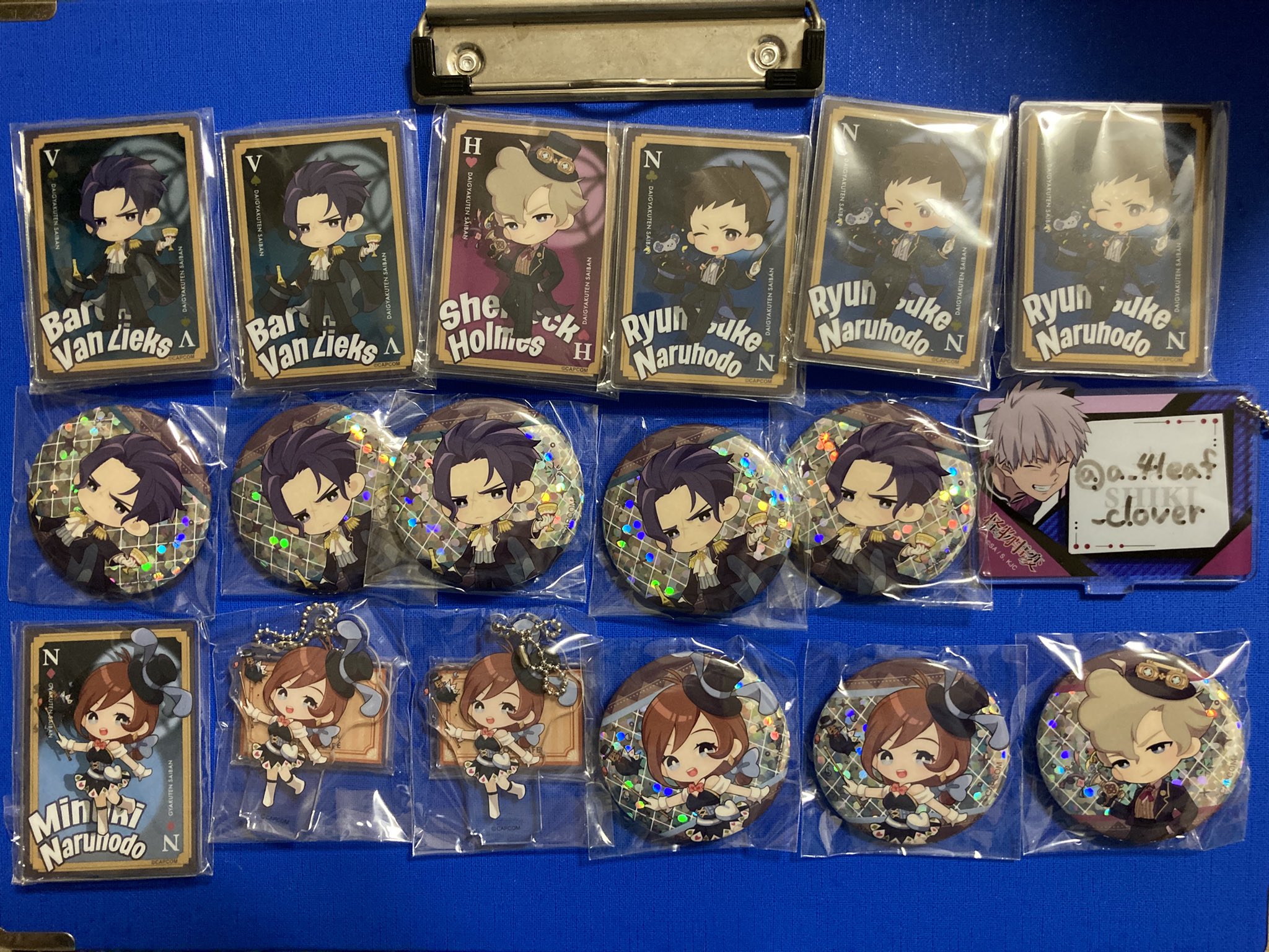 新品 大逆転裁判 逆転裁判 カプコンカフェ ホログラム 缶バッジ 全8種