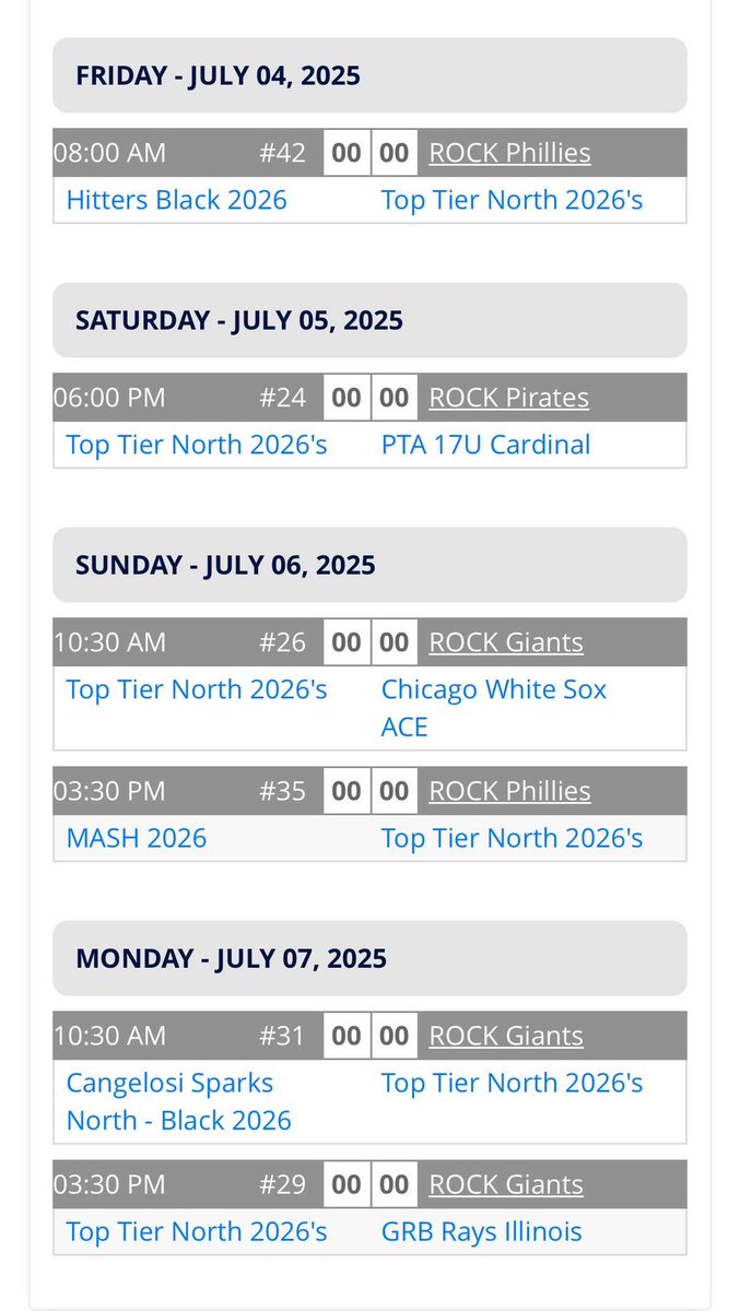 alexi_phillips's tweet image. Schedule for this weekend for Big Ro Invitational at The Rock. 2026 Alexi Phillips wearing #32. @TopTierNorth @ttsmevents