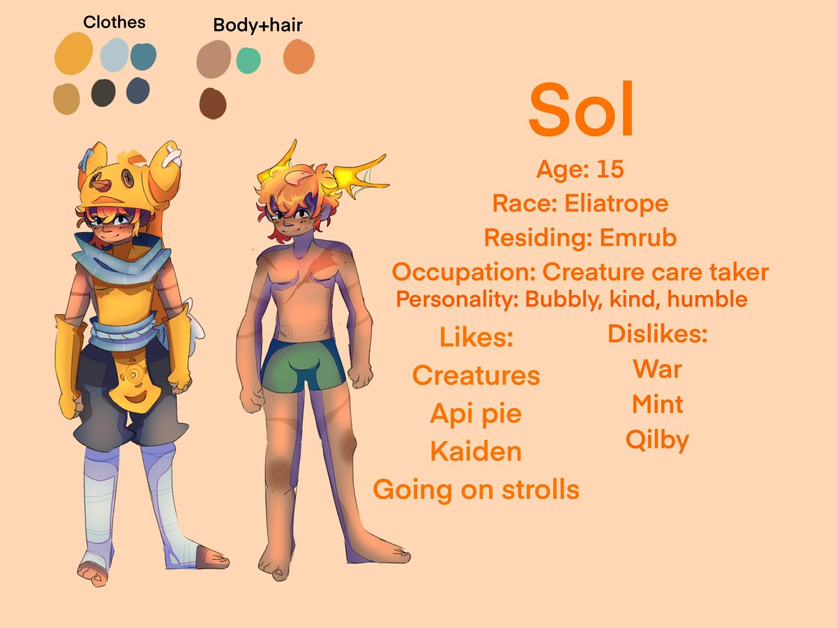 chareike's tweet image. I made character sheets for Sol and Kaiden for this years artfight! I love my Elia bois so much💕💕

#wakfu #wakfueliatrope #Ankama