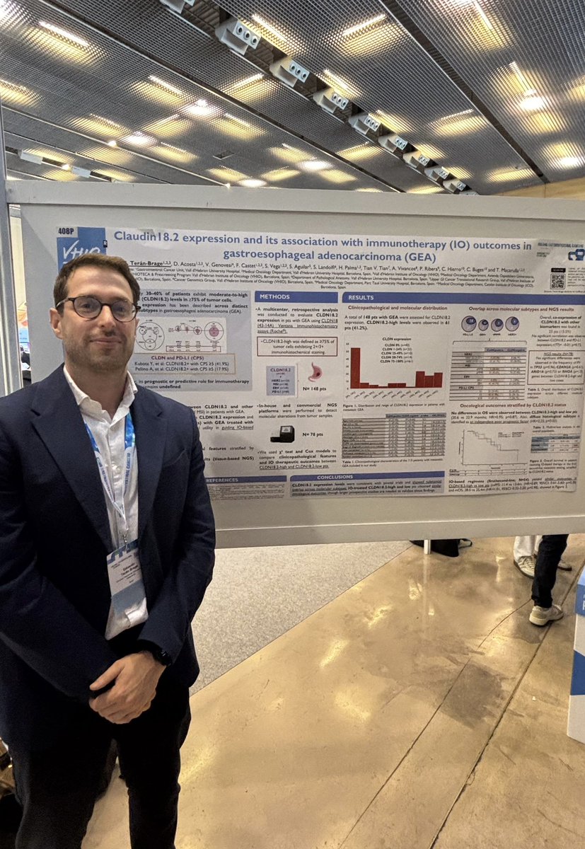 Eduardo Terán (@eduardotb94) on Twitter photo Thrilled to share at #ESMOGI25 <a href="/myESMO/">ESMO - Eur. Oncology</a>
Claudin 18.2 expression overlap landscape and its association with IO outcomes in GEA‼️A hot topic with many open questions 🔍
Stay tuned for more at #ESMO25, where we’ll present insights from a Spanish-Italian cohort 🙇🏼📝 <a href="/VHIO/">Vall d’Hebron Institute of Oncology (VHIO)</a> Thrilled to share at #ESMOGI25 <a href="/myESMO/">ESMO - Eur. Oncology</a>
Claudin 18.2 expression overlap landscape and its association with IO outcomes in GEA‼️A hot topic with many open questions 🔍
Stay tuned for more at #ESMO25, where we’ll present insights from a Spanish-Italian cohort 🙇🏼📝 <a href="/VHIO/">Vall d’Hebron Institute of Oncology (VHIO)</a>