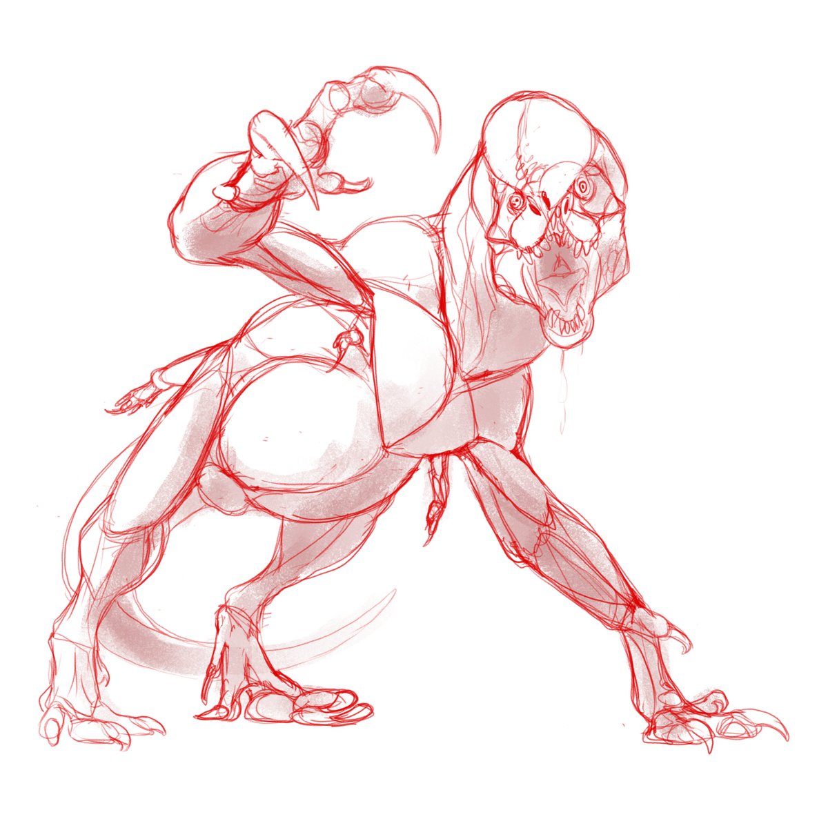 benjiopteryx's tweet image. My not so different take on the D. rex. A little more messed up