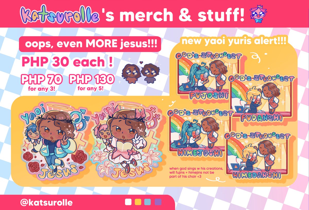 katsurolle's tweet image. more jisas sillies for the yaoi + yuripilled...! &amp;gt;&amp;lt; thank u to everyone who got them @ blgltx last month 🥺