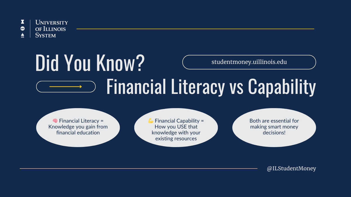 Know the difference between financial literacy &amp; capability?

🧠 Financial Literacy = Knowledge you gain from financial education
💪 Financial Capability = How you USE that knowledge with your existing resources

Both are important! Which one are you working on today?

#UImoney
