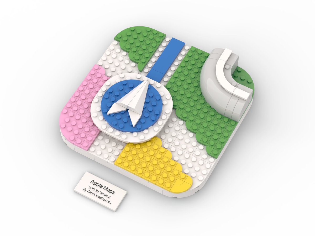 A July 4th creative detour: I brickified/LEGO-fied the iOS 26 Apple Maps icon into a 3D model! Proud to dedicate this playful little tribute to my internship at <a href="/Apple/">Apple</a> Maps. 🍎🗺️