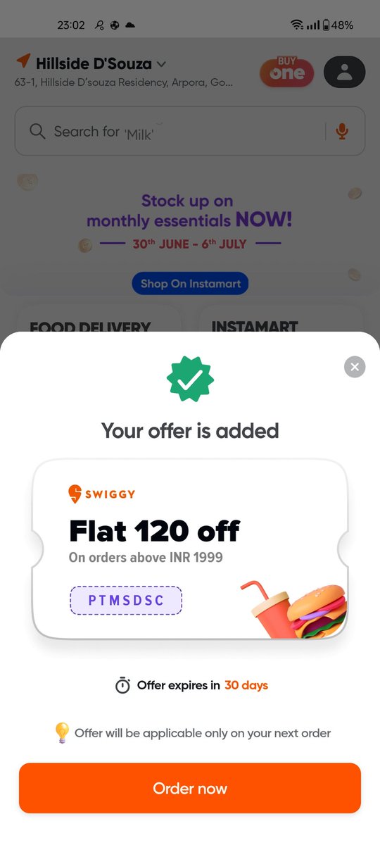 ViewsToConfuse's tweet image. New level of dumbfuckery unlocked by @Paytm and @Swiggy.

Payment gives you an "upto Rs. 300 off" offer which, when redeemed, turns into a flat Rs. 120 off on orders above Rs. 2000 😂😂😂

Chutiya banane ka dhandha