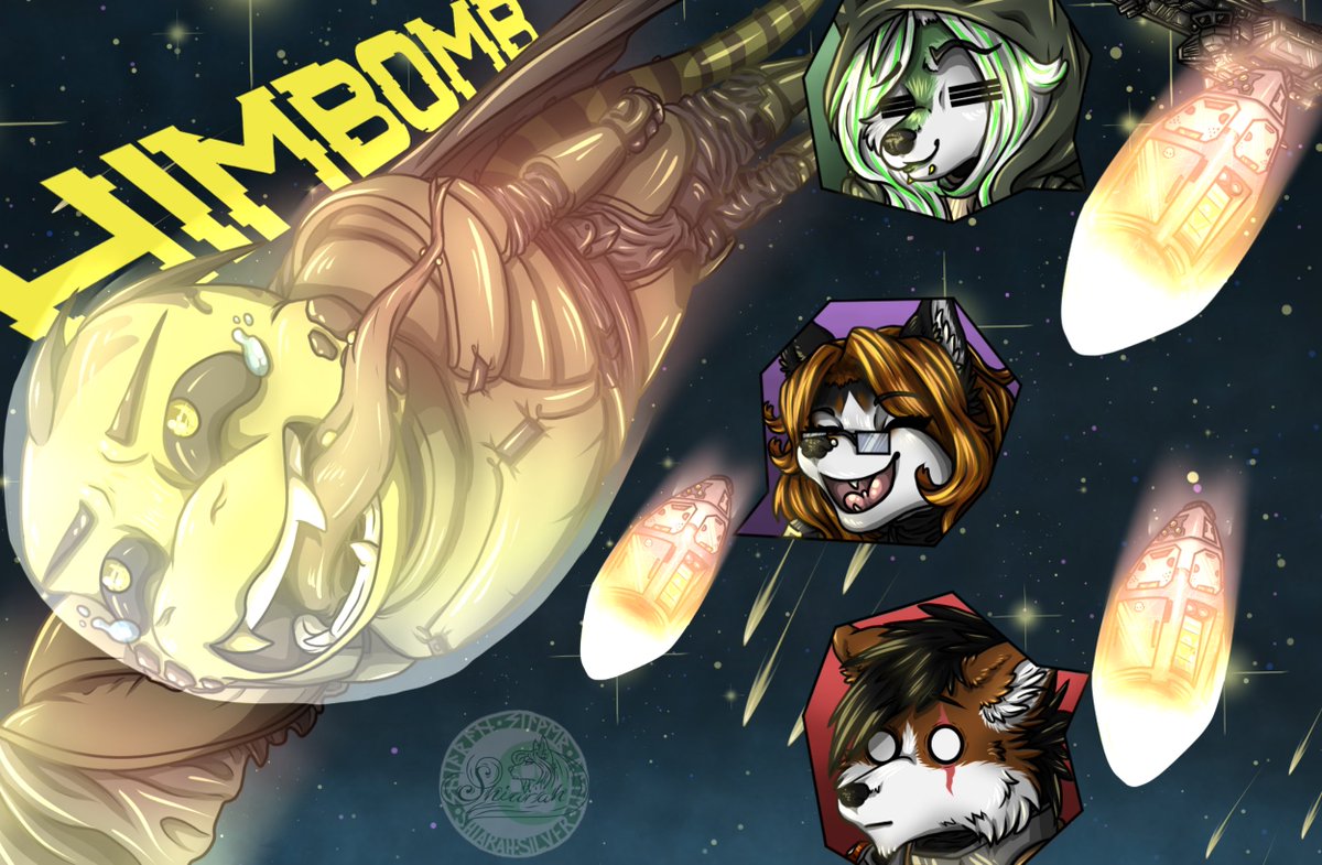 Since Helldivers 2 is trending, gonna share some art my bestie did of us playing. Who needs a hellbomb when you have a himbomb! 😂🤣

🦊 is <a href="/Cassiass_AD/">Cassiass (18+ ONLY)</a>
Himbomb &amp; 🦎 is <a href="/RaidenIguana/">Raiden</a>
🐺 &amp; 🎨 by <a href="/ShiarahSilver/">Shiarah Silver-Lyte</a>
#Helldivers2 #furry #furryartworks