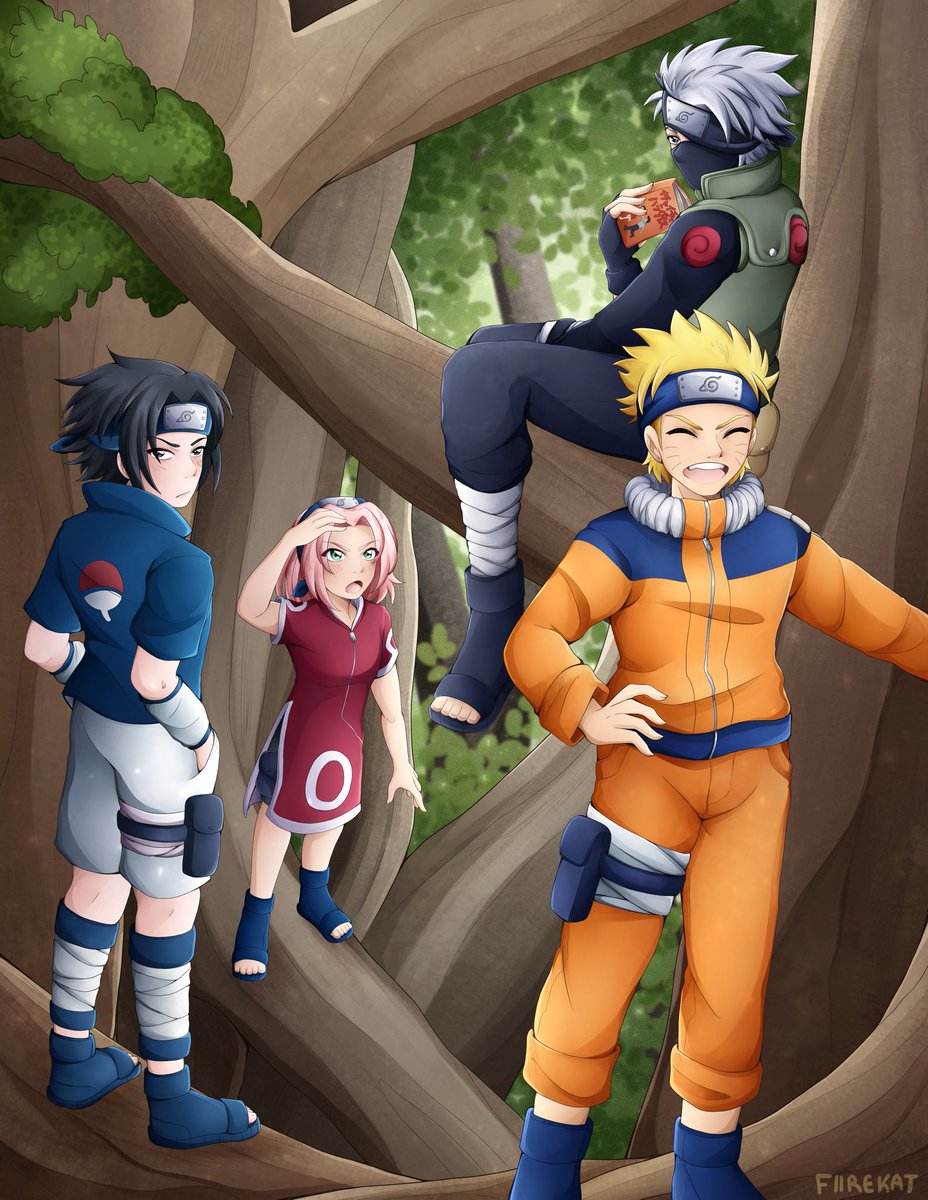 tired dad and his kids 🍥 #NARUTO