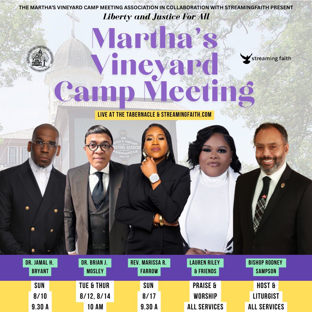 StreamingFaith's tweet image. Live from The Martha’s Vineyard Camp Meeting Association Tabernacle and on StreamingFaith, August 10-17. Amos 5:24