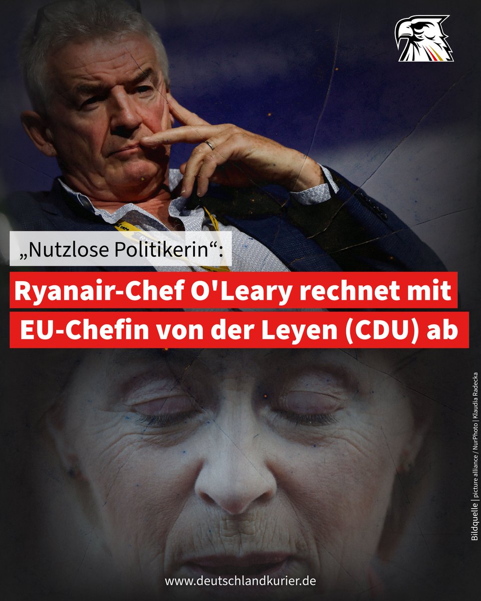„Nutzlose Politikerin“: Ryanair-Chef O'Leary rechnet mit EU-Chefin von der Leyen (CDU) ab

Zum Auftakt der Sommerferien in Frankreich haben die französischen Fluglotsen mit ihrem Streik für zahlreiche Verspätungen und Flugausfälle in ganz Europa gesorgt. Michael O’Leary, der