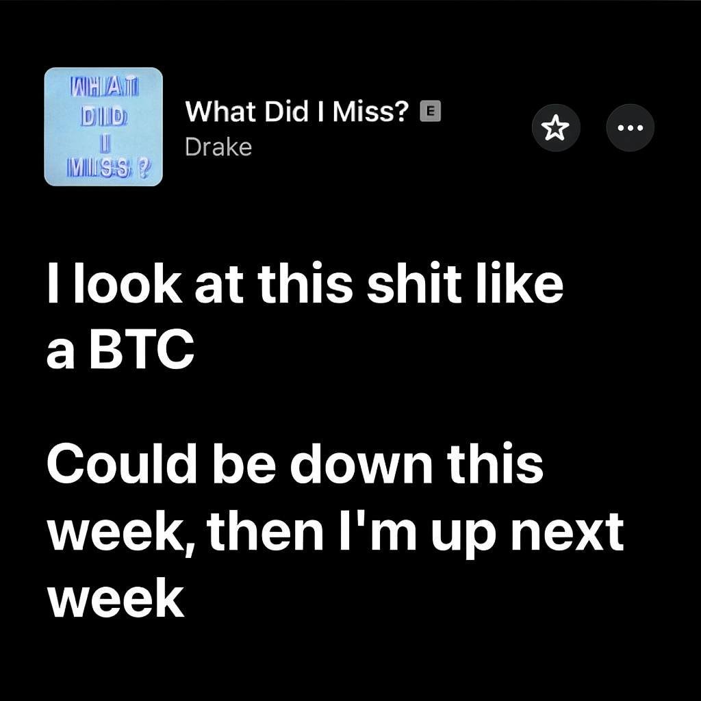 JUST IN:

Music icon Drake references Bitcoin in a new track.

 "I look at this sh*t like a $BTC. Could be down this week, then I'm up next week."

Could he be buying #Bitcoin?👀