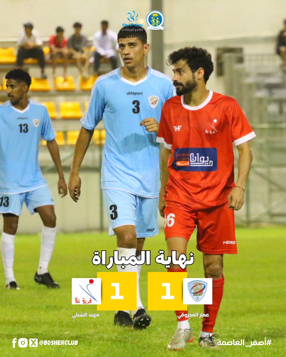 نهاية المباراة 

شعبية بوشر  1 
غلا  1
