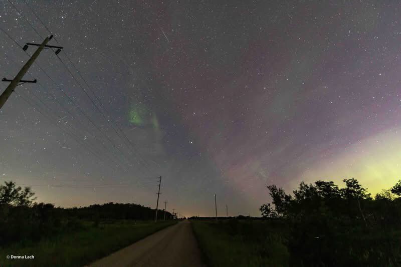 Aurora last night in SW Manitoba Canada. I don’t know if these are pickets, streaks or fragments. 1:55 a.m. CDT July 5 looking west. Bright green and I spotted them with my eyes, but wasn’t watching overhead. Did anyone else catch them?

<a href="/Vincent_Ledvina/">Vincent Ledvina</a>