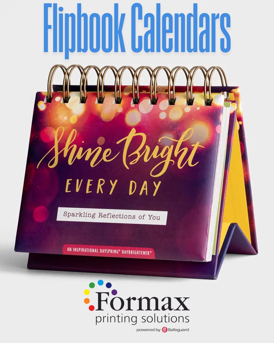 FormaxPrinting's tweet image. Stay organized in style! Custom flipbook calendars printed with your branding, photos &amp;amp; dates. Great for giveaways or offices! #formax #printing #formaxprinting #calendarprinting #flipbookcalendar