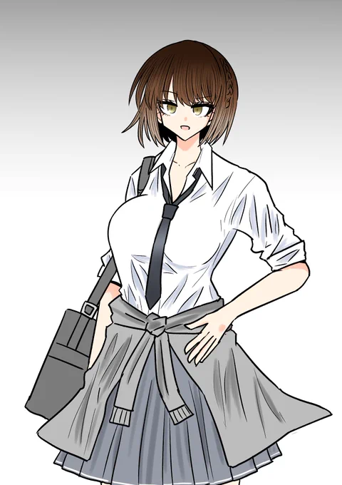 結衣ちゃん、カラーで描いた方が、えっちな気がする