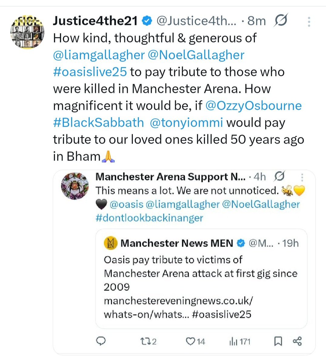 Justice4the21 (@justice4the21) on Twitter photo How truly humbling it would be not only in memory of our loved ones, but also the survivor's, our city & all impacted by this tragedy...🙏🤞🙏 <a href="/JackOsbourne/">Jack Osbourne</a> <a href="/MrsSOsbourne/">Sharon Osbourne</a> <a href="/birmingham_live/">Birmingham Live</a> <a href="/nickowentv/">Nick Owen</a> <a href="/_jack_carson/">Jack Carson</a> <a href="/MarkGoughITV/">Mark Gough</a> <a href="/maryrhodestv/">Mary Rhodes</a> How truly humbling it would be not only in memory of our loved ones, but also the survivor's, our city & all impacted by this tragedy...🙏🤞🙏 <a href="/JackOsbourne/">Jack Osbourne</a> <a href="/MrsSOsbourne/">Sharon Osbourne</a> <a href="/birmingham_live/">Birmingham Live</a> <a href="/nickowentv/">Nick Owen</a> <a href="/_jack_carson/">Jack Carson</a> <a href="/MarkGoughITV/">Mark Gough</a> <a href="/maryrhodestv/">Mary Rhodes</a>