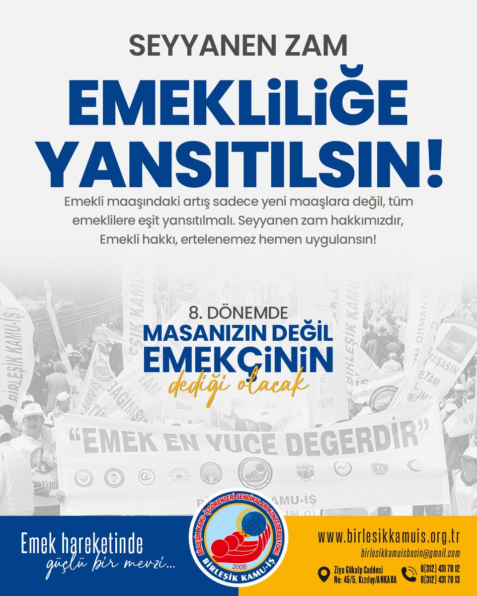 Seyyanen zam emekliliğe yansıtılsın! 8. Dönem #emekçinindediği olacak! #emekli