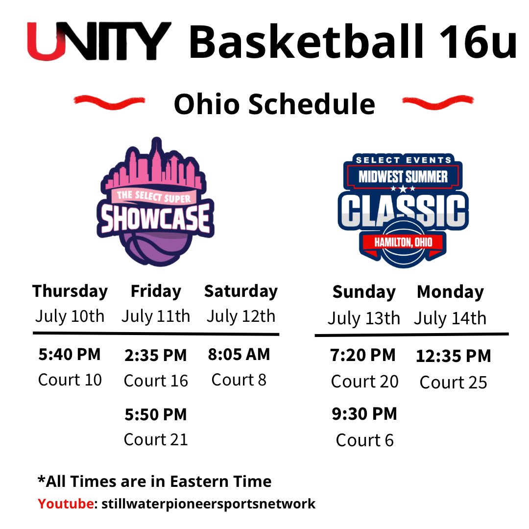 Graycie Murray (@grayciemurray28) on Twitter photo Game Time!
The Unity 15u team will be competing in the 16u event this week in Hamilton, Ohio.
<a href="/unitybasketbal1/">Unity Basketball</a>
<a href="/Ajhawkinsbasket/">A.j. Hawkins Basketball</a>
<a href="/SelectEventsBB/">Select Events Basketball</a>
<a href="/PrepGirlsHoops/">Prep Girls Hoops 🏀</a>
<a href="/PGHOklahoma/">Prep Girls Hoops Oklahoma</a>
<a href="/SHSLadyPioneers/">Lady Pioneer Basketball</a> Game Time!
The Unity 15u team will be competing in the 16u event this week in Hamilton, Ohio.
<a href="/unitybasketbal1/">Unity Basketball</a>
<a href="/Ajhawkinsbasket/">A.j. Hawkins Basketball</a>
<a href="/SelectEventsBB/">Select Events Basketball</a>
<a href="/PrepGirlsHoops/">Prep Girls Hoops 🏀</a>
<a href="/PGHOklahoma/">Prep Girls Hoops Oklahoma</a>
<a href="/SHSLadyPioneers/">Lady Pioneer Basketball</a>