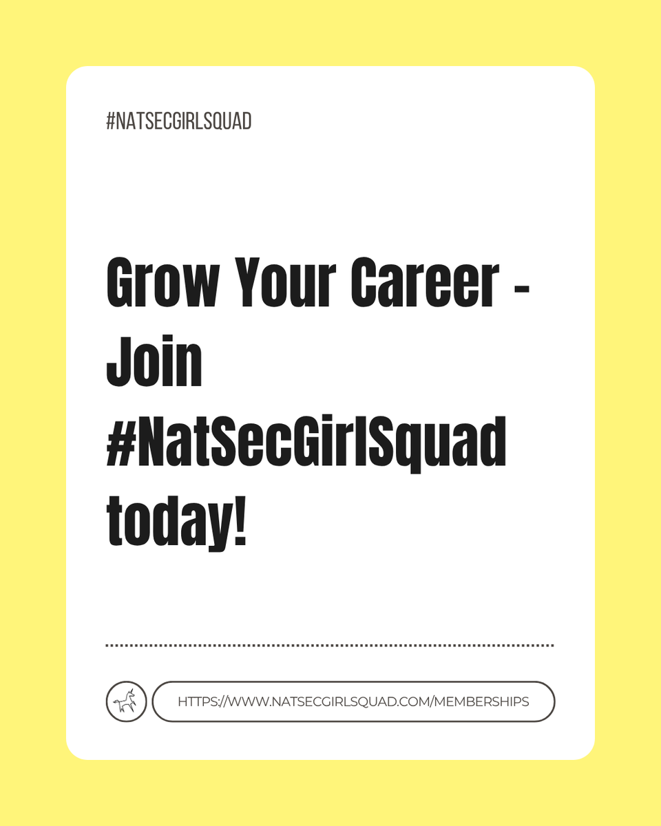 Networking made easy! Join #NatSecGirlSquad - become a member here! 
natsecgirlsquad.com/memberships