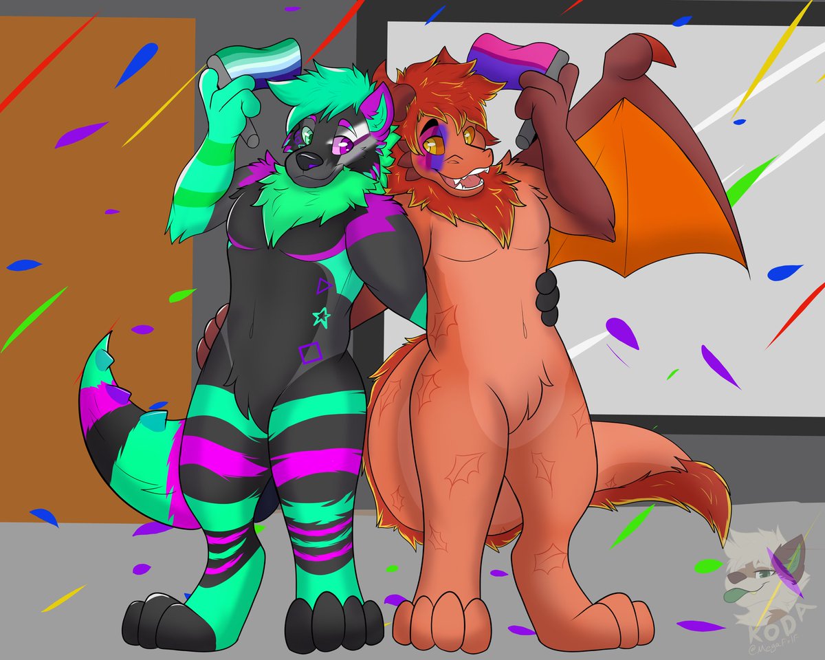 Pride may be over always good to show your colors (art made in June)

Art made for Th3Pum4M4n  and cybersefox w DergAutumn