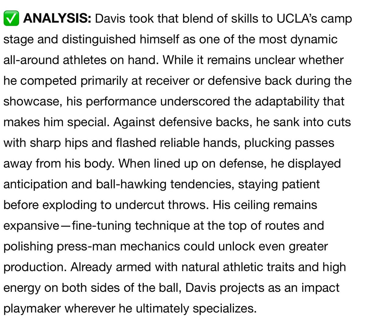 Isaiah Davis (@king_zay_25) on Twitter photo Thank you <a href="/sixstarfootball/">Six Star Football | PLUS+</a> for the write up at <a href="/UCLAFootball/">UCLA Football</a> camp!!
<a href="/evans_antoine/">Coach Antoine Evans</a> <a href="/CoachBriscoeWR/">Coach Briscoe</a> <a href="/shc_football/">SHC FOOTBALL</a> <a href="/CoachToler/">Burl Toler III</a> <a href="/BrandonHuffman/">Brandon Huffman</a> <a href="/CoachPatHolmes/">Coach Pat Holmes</a> <a href="/PGregorian/">Paul Gregorian</a> Thank you <a href="/sixstarfootball/">Six Star Football | PLUS+</a> for the write up at <a href="/UCLAFootball/">UCLA Football</a> camp!!
<a href="/evans_antoine/">Coach Antoine Evans</a> <a href="/CoachBriscoeWR/">Coach Briscoe</a> <a href="/shc_football/">SHC FOOTBALL</a> <a href="/CoachToler/">Burl Toler III</a> <a href="/BrandonHuffman/">Brandon Huffman</a> <a href="/CoachPatHolmes/">Coach Pat Holmes</a> <a href="/PGregorian/">Paul Gregorian</a>