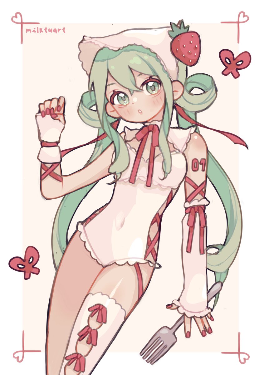 milktuart's tweet image. strawberry summer miku 🍰🍓
#初音ミク