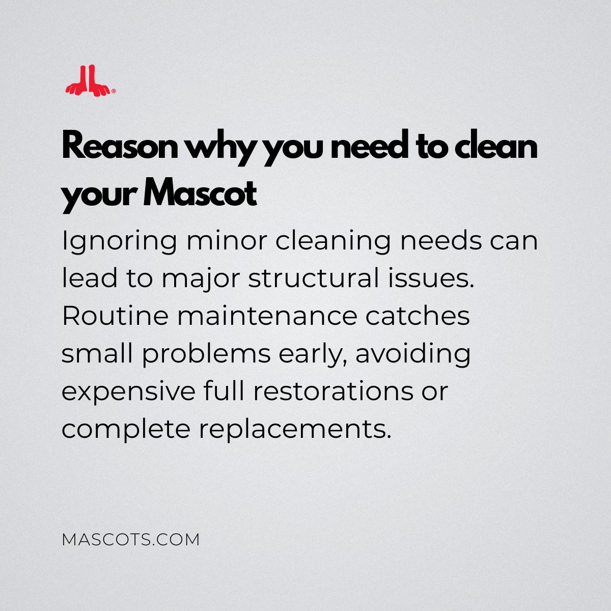 SCIMascots's tweet image. Clean now, save later. 💸

📦 Send mascot in
🎓 FREE Performer Training included

#MascotRepairs #CustomMascots #CostEffectiveCare