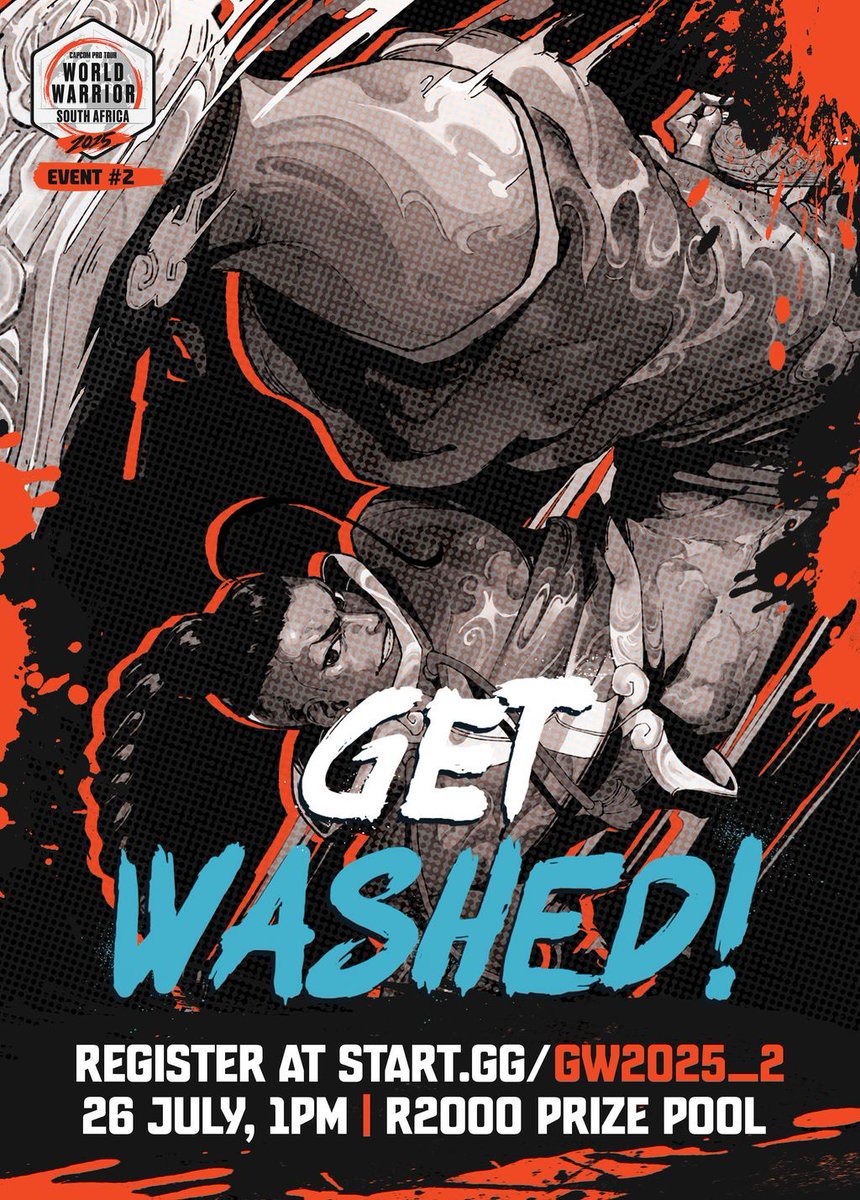 Random Select Events (@rse_chirps) on Twitter photo The battle continues! Here are the details for Get Washed - World Warrior 2025 #2:
๐
Date: 26 July
๐ Time: 1PM SAST
๐ฐ Prize Pool: R2000
๐ Open to players from ๐ฆ๐ด๐ง๐ผ๐ฐ๐ช๐ฒ๐ฌ๐ฒ๐บ๐ฒ๐ฟ๐ณ๐ฆ๐ฟ๐ฆ๐ท๐ช๐น๐ฟ๐ฟ๐ฒ๐ฟ๐ผ
๐จ Registration closes on 24 July at 10:30PM SAST!
Register @ start.gg/gw2025_2 The battle continues! Here are the details for Get Washed - World Warrior 2025 #2:
๐
Date: 26 July
๐ Time: 1PM SAST
๐ฐ Prize Pool: R2000
๐ Open to players from ๐ฆ๐ด๐ง๐ผ๐ฐ๐ช๐ฒ๐ฌ๐ฒ๐บ๐ฒ๐ฟ๐ณ๐ฆ๐ฟ๐ฆ๐ท๐ช๐น๐ฟ๐ฟ๐ฒ๐ฟ๐ผ
๐จ Registration closes on 24 July at 10:30PM SAST!
Register @ start.gg/gw2025_2