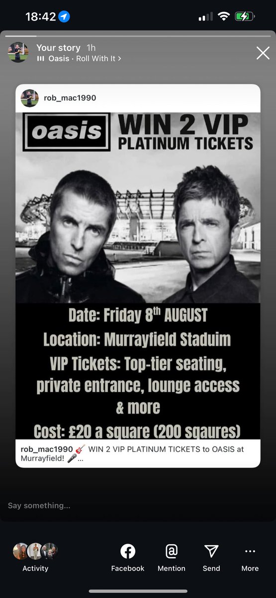 rob_mac7's tweet image. ⚫️⚪️ Alness United Fundraiser ⚫️⚪️

🎸 WIN 2 VIP PLATINUM TICKETS to OASIS at Murrayfield! 🎤
📍 Edinburgh | 📅 Fri 8th Aug 2025
🎟️ 200 Squares | £20 per square
💥 Winner gets BOTH tickets (worth £700+!)