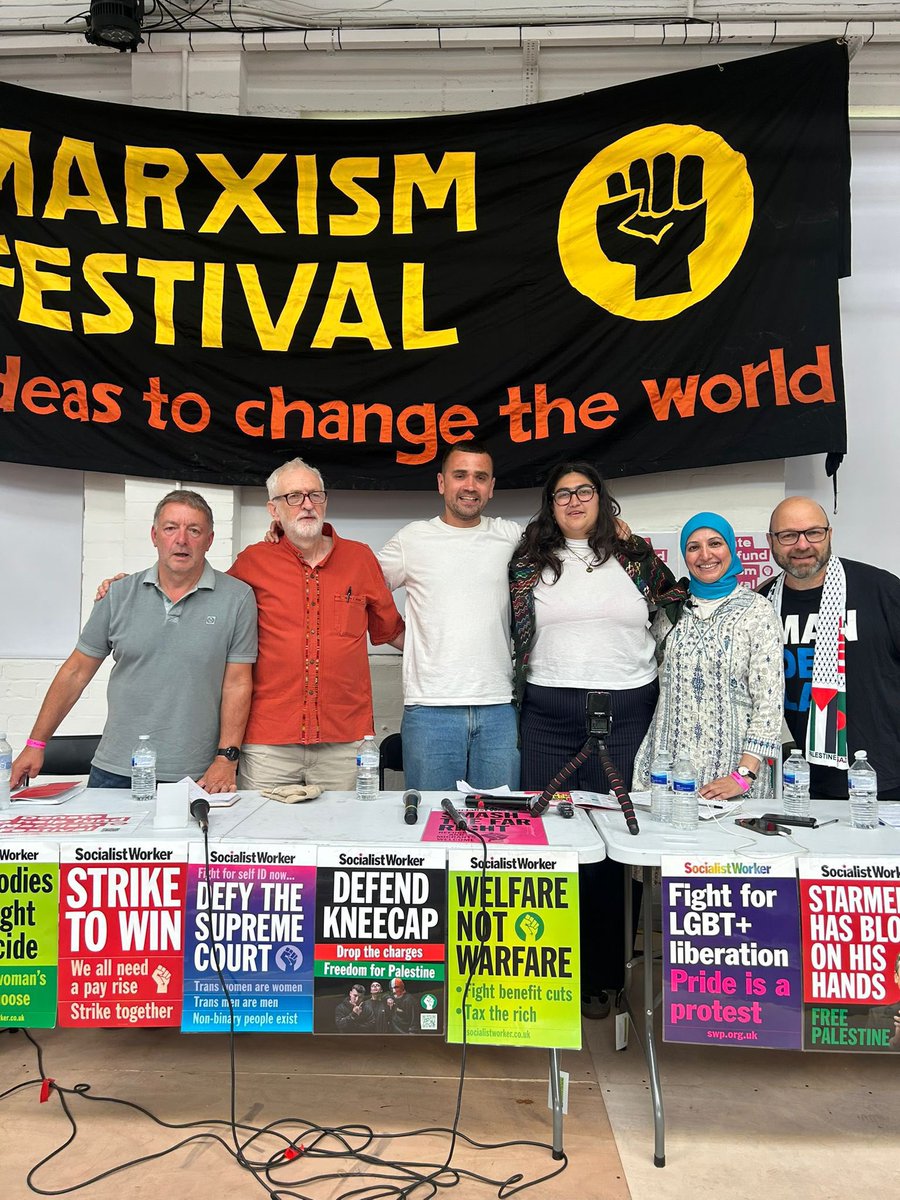 irrelations's tweet image. Two superb @MarxismFestival meetings (one to an overspill audience) with Jeremy - following the announcement of a new left political party outside of Labour. Overall 3,500 at this year’s event (largest for 15 years), very young and diverse, and with electric atmosphere
