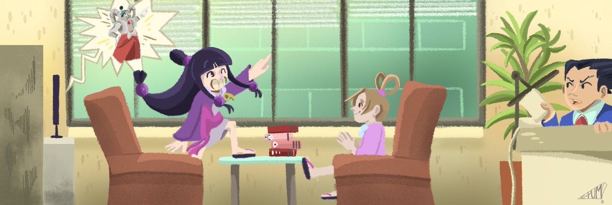 pum_ao's tweet image. Another day in the office #aceattorney #phoenixwright