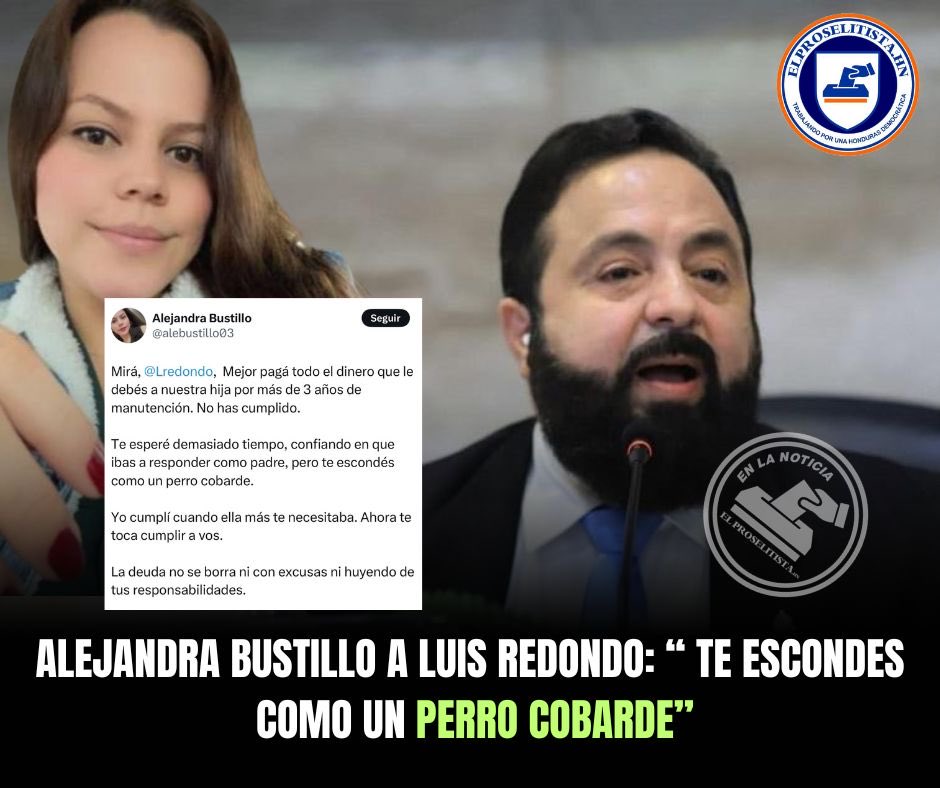 Alejandra asegura que Redondo le debe 3 años de manutención a su hija