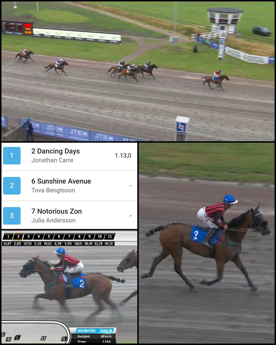 Jonathan Carré🏇🏻🇫🇷🇸🇪 (@joncarremonte) on Twitter photo Dancing Days!😍🥇Tillsammans så spurtade vi till seger på Halmstadtravet ikväll. Grattis till tränare <a href="/StephanieJWerde/">Stephanie J. Werder</a> och ägare Stall DoubleD - Asap och tack för att jag fick rida Dancing Days idag!🙏🏻💃 Förstapriset 50.000 kronor och Dancing Days fixar min seger 1️⃣3️⃣ för 2025.🏇🏻 Dancing Days!😍🥇Tillsammans så spurtade vi till seger på Halmstadtravet ikväll. Grattis till tränare <a href="/StephanieJWerde/">Stephanie J. Werder</a> och ägare Stall DoubleD - Asap och tack för att jag fick rida Dancing Days idag!🙏🏻💃 Förstapriset 50.000 kronor och Dancing Days fixar min seger 1️⃣3️⃣ för 2025.🏇🏻