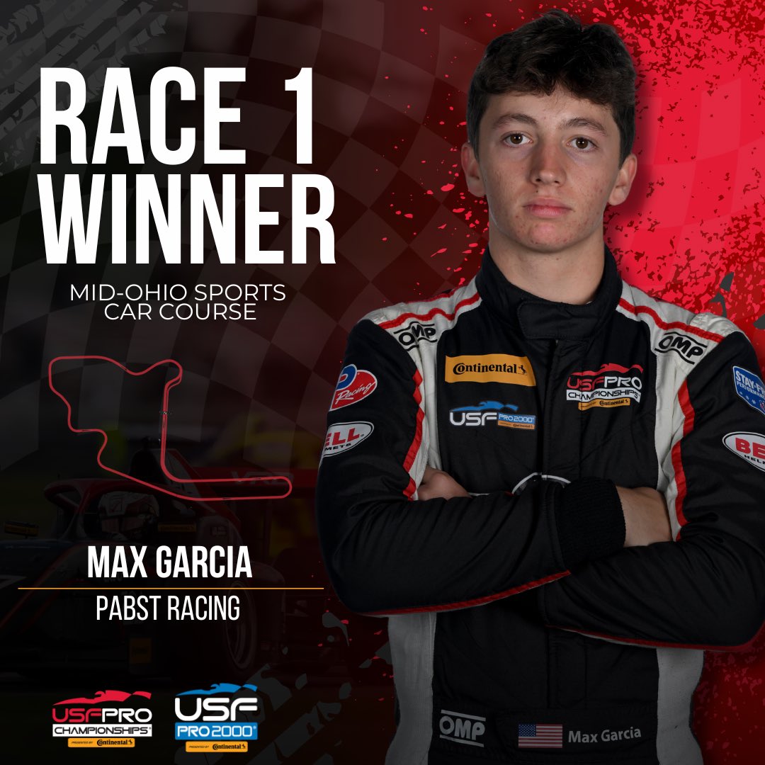 Congratulations to your USF Pro 2000 Race 1 winner Max Garcia with Pabst Racing! 🏁 That marks Max’s fifth win of the season — a dominant performance from start to finish! 💪

#USFPro #IndyCar #Motorsports #PFCGP #PFCequipped