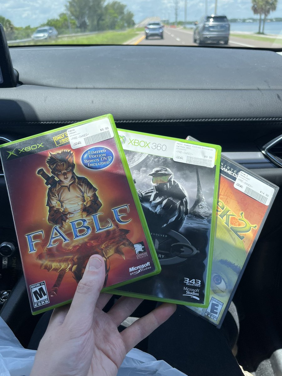 New game grabs! 

I have never played Halo or Fable before, and I’m excited to dive in!

Shrek 2 because the GameCube is my all-time fave system and I’m building the library!