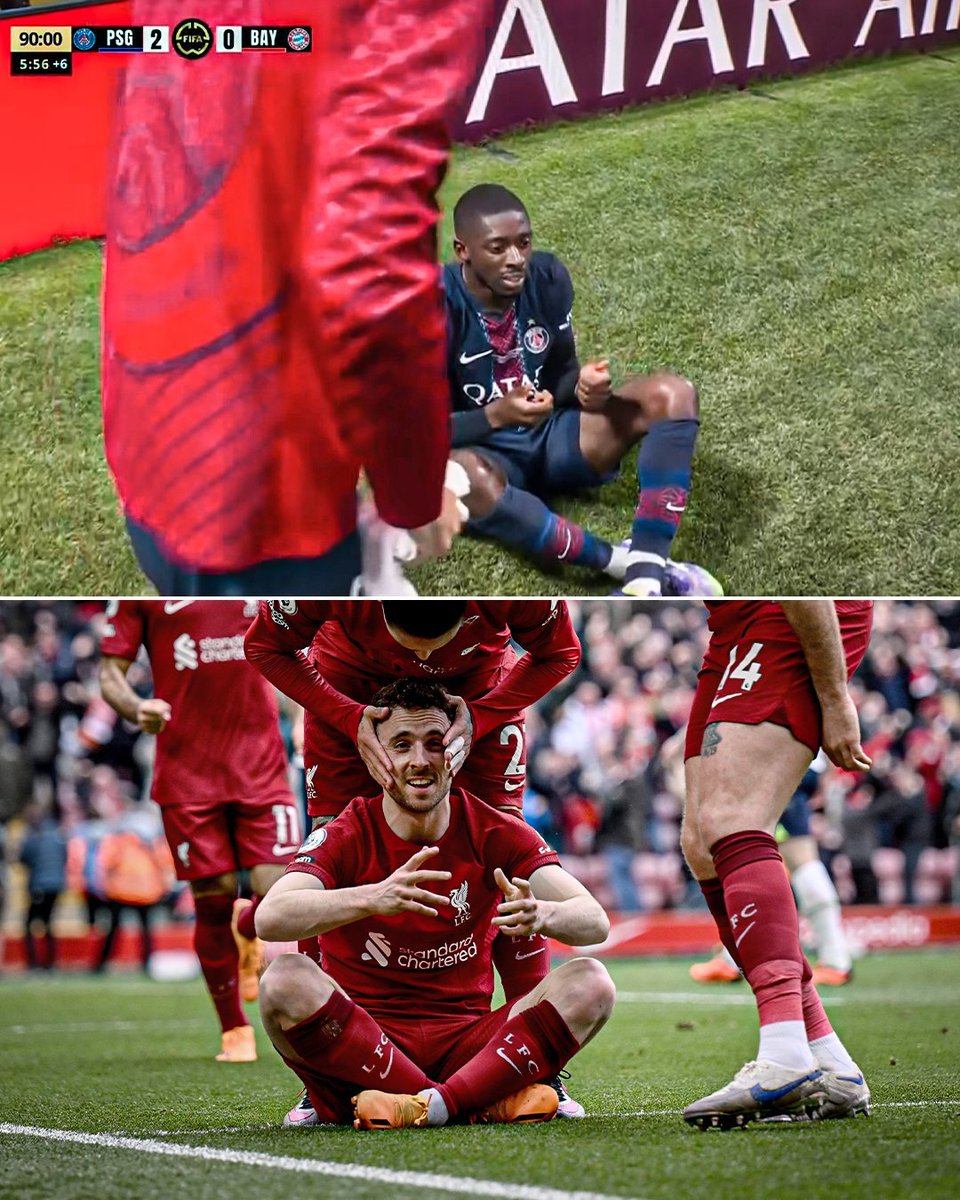 Ousmane Dembélé a rendu hommage à Diogo Jota en célébrant à sa manière. ❤️‍🩹🎮

( 📸 <a href="/ESPNFC/">ESPN FC</a> )