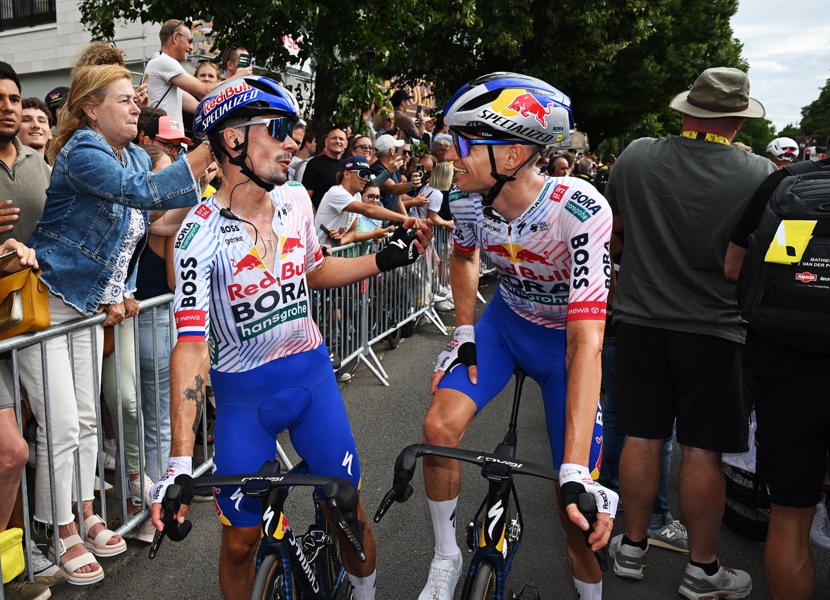 Aleksandr Vlasov (@ale_vlasov) on Twitter photo A quick chat with <a href="/rogla/">Primož Roglič</a> after the finish of Stage 1. It was an exhausting and tense day.
<a href="/RBH_ProCycling/">Red Bull – BORA – hansgrohe</a>
#TDF2025 #redbullborahansgrohe
📷 <a href="/GettySport/">Getty Images Sport</a> A quick chat with <a href="/rogla/">Primož Roglič</a> after the finish of Stage 1. It was an exhausting and tense day.
<a href="/RBH_ProCycling/">Red Bull – BORA – hansgrohe</a>
#TDF2025 #redbullborahansgrohe
📷 <a href="/GettySport/">Getty Images Sport</a>