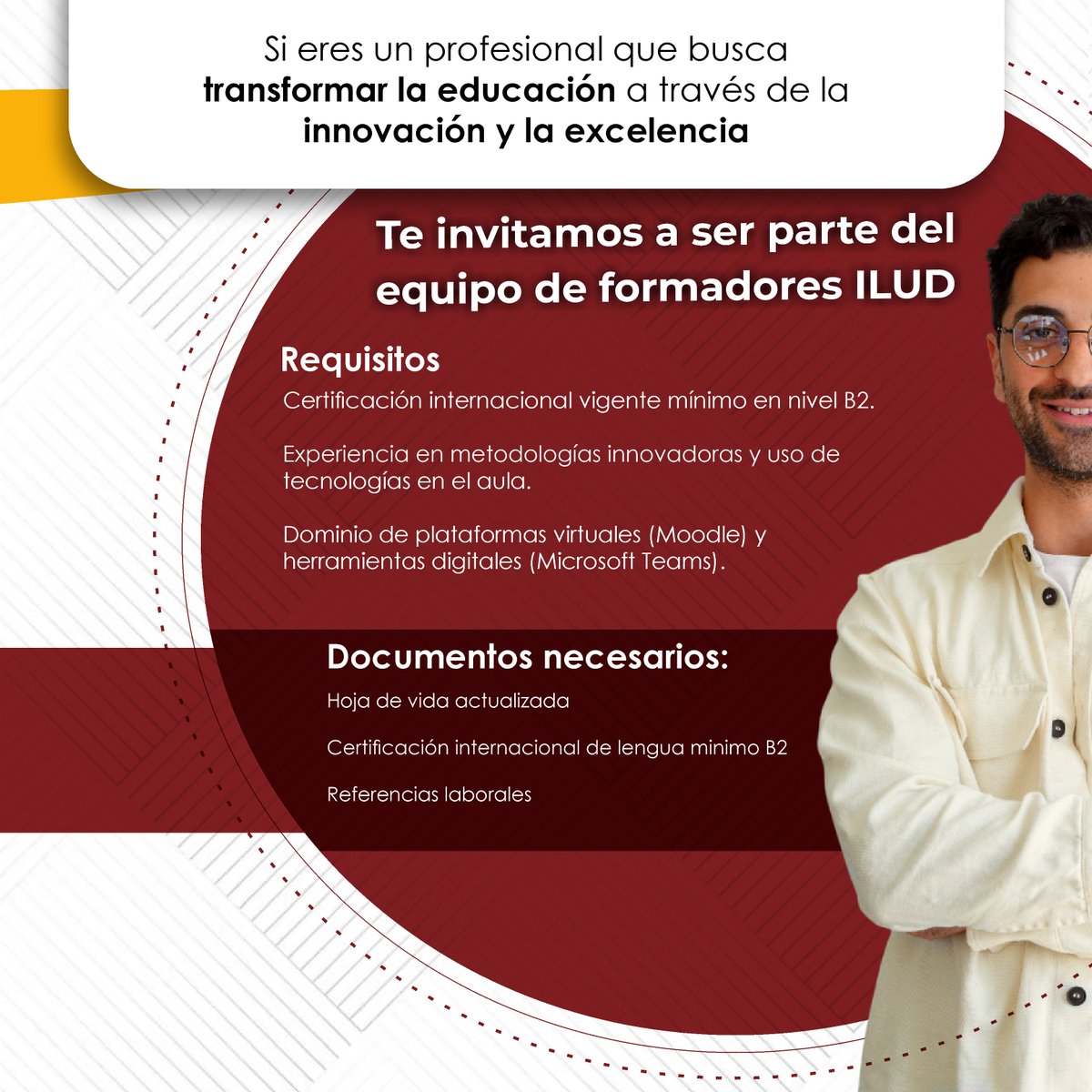 iludlenguas's tweet photo. 📣 ¡ATENCIÓN PROFESORES DE IDIOMAS! 🌍✍️
El Instituto de Lenguas de la Universidad Distrital (ILUD) está en búsqueda de nuevos talentos que quieran transformar la educación con innovación, pasión y excelencia. https://t.co/ywRW2oH1F0