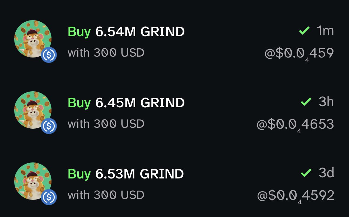 We keep the $GRIND

DCA'ing the hamster is the best play rn