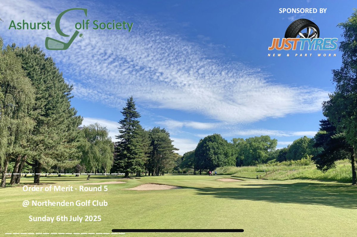 ⛳️ Next up <a href="/NorthendenGolf/">Northenden Golf Club</a> ⛳️

Order of Merit - Round 5

Another new course for the society, one that was highly recommended. Let’s hope the rain isn’t as bad as the last event 🌧️🤞🏼

Good luck to all our lads 🏌🏼‍♂️

Thanks to JustTyres for their sponsor 🤝🏼