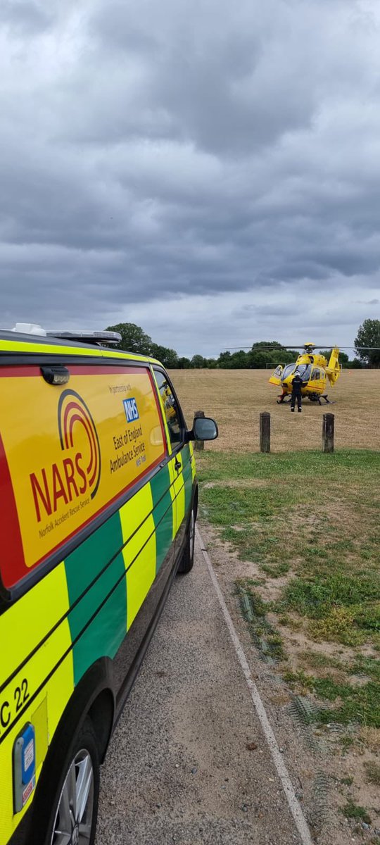 NARS Paramedic Tom is still providing cover on his voluntary shift and earlier attended a 999 call working alongside East Anglian Air Ambulance ‘Anglia 2’ which is based at Cambridge Airport plus frontline ambulance colleagues near Norwich.