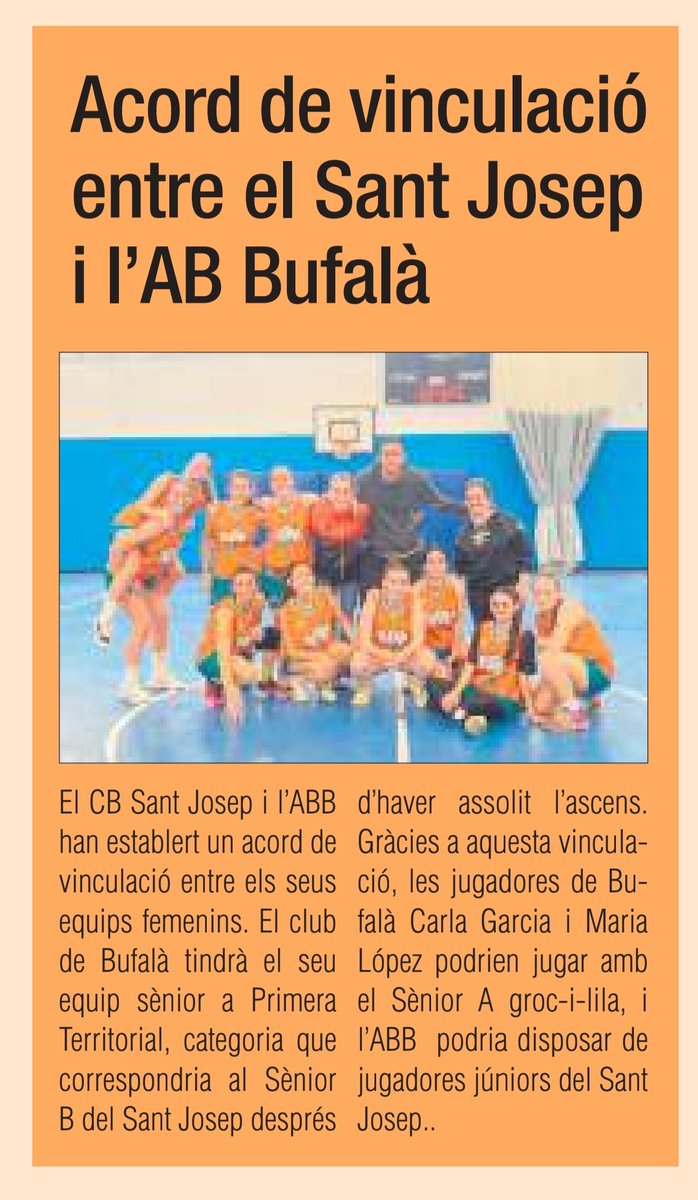 Doncs si, aquí tenim la noticia del nostre femeni per continuar creixent la temporada que ve. Ánims noies, aixó no s'atura!!