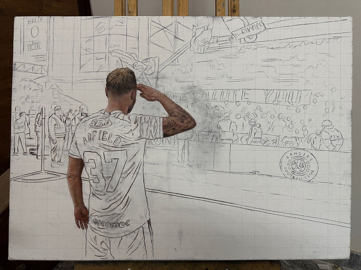 FootballArtClub's tweet photo. Still a helluva lot still to do here to bring this to life 💙🇬🇧 https://t.co/dgAqg7w4XF