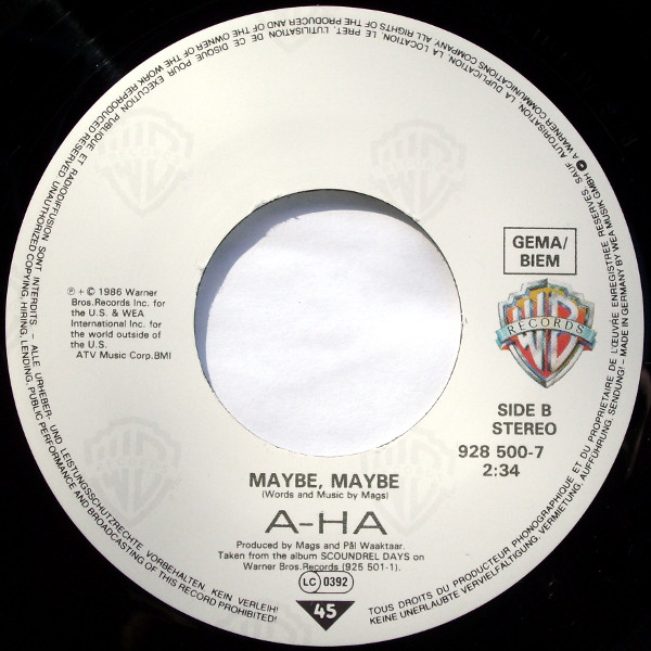 #NowPlaying on Deeper 80s
For: <a href="/Covboy_dennis/">@Covboy_dennis</a> 

Artist: a-ha
Song: Maybe, Maybe
Format: B-side (a Side in Bolivia)
Released: 1986

#Deeper80s <a href="/MadWaspRadioMWR/">MadWaspRadioMWR</a>
madwaspradio.com
#MadWaspRadio
The very best in advert free music – accept no substitutes!!