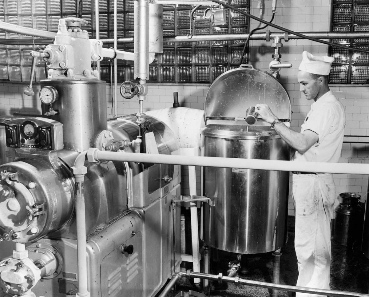 Vince Mpls (@vincempls) on Twitter photo #OnThisDay July 5 1948: John Brummer tests the consistency of the mixture at the Ives Ice Cream factory, 128 2nd Ave Southeast in Minneapolis, back in an era when most food production was still local. Today this is the site of the St Anthony Main Parking Ramp. <a href="/EastBankMpls/">East Bank Neighborhoods</a> #OnThisDay July 5 1948: John Brummer tests the consistency of the mixture at the Ives Ice Cream factory, 128 2nd Ave Southeast in Minneapolis, back in an era when most food production was still local. Today this is the site of the St Anthony Main Parking Ramp. <a href="/EastBankMpls/">East Bank Neighborhoods</a>