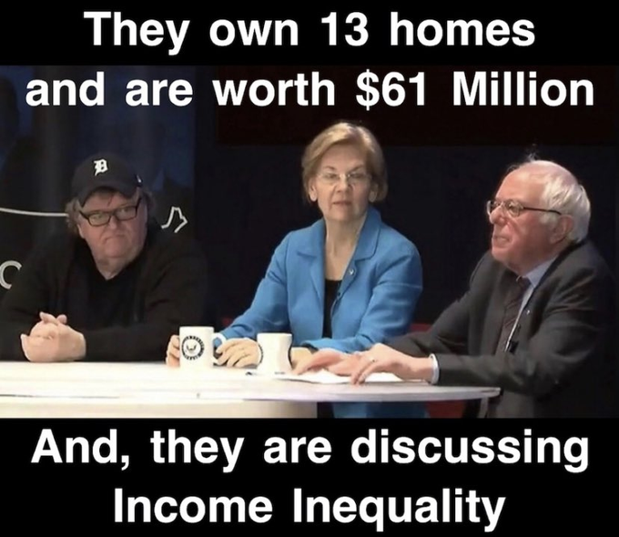 They used to complain about millionaires until they became one. Now they only complain about billionaires..