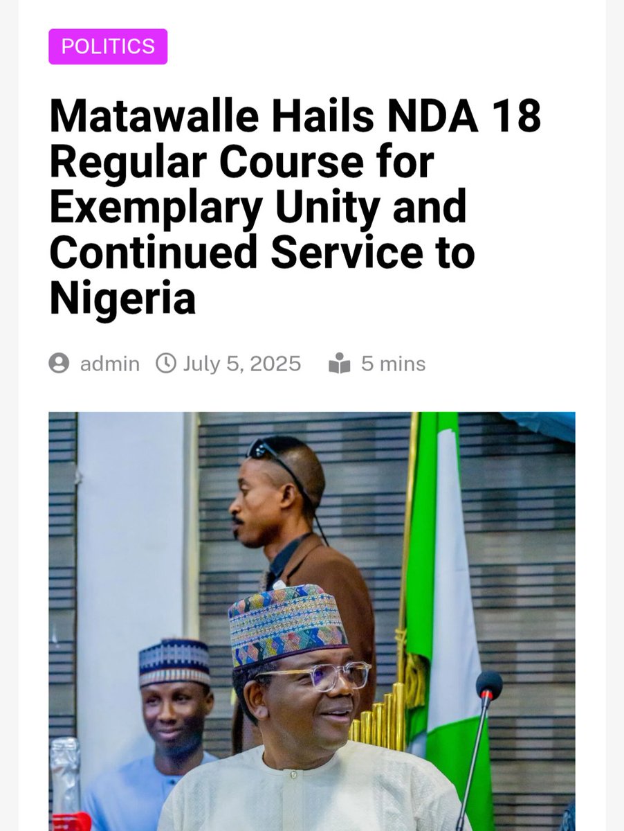 Martin Okorowu (@martinokorowu) on Twitter photo The Honourable Minister of State for Defence, <a href="/MODInfoNg/">Ministry of Defence, Nigeria</a>. Bello Muhammad Matawalle, <a href="/Bellomatawalle1/">Dr. Bello Matawalle</a> has praised the Nigerian Defence Academy (NDA) 18 Regular Course for their unwavering unity and remarkable contributions to national development, both during active service and in The Honourable Minister of State for Defence, <a href="/MODInfoNg/">Ministry of Defence, Nigeria</a>. Bello Muhammad Matawalle, <a href="/Bellomatawalle1/">Dr. Bello Matawalle</a> has praised the Nigerian Defence Academy (NDA) 18 Regular Course for their unwavering unity and remarkable contributions to national development, both during active service and in