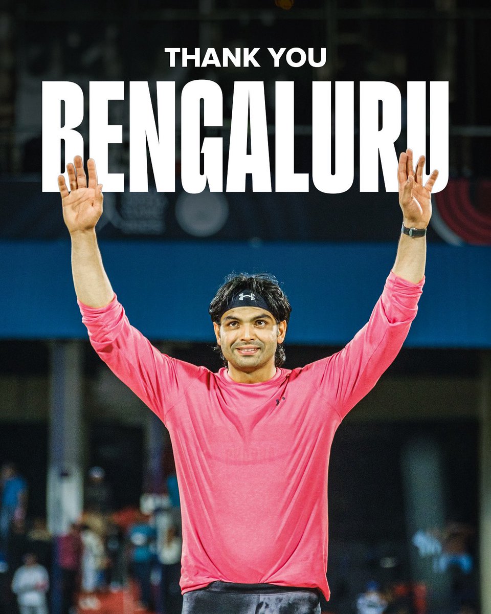 Thank you, Bengaluru 🙌🏼
For the cheers, the love, and the unforgettable energy and for making the first-ever #NCClassic unforgettable 🇮🇳

#NeerajChopraClassic #Javelin #GameOfThrows