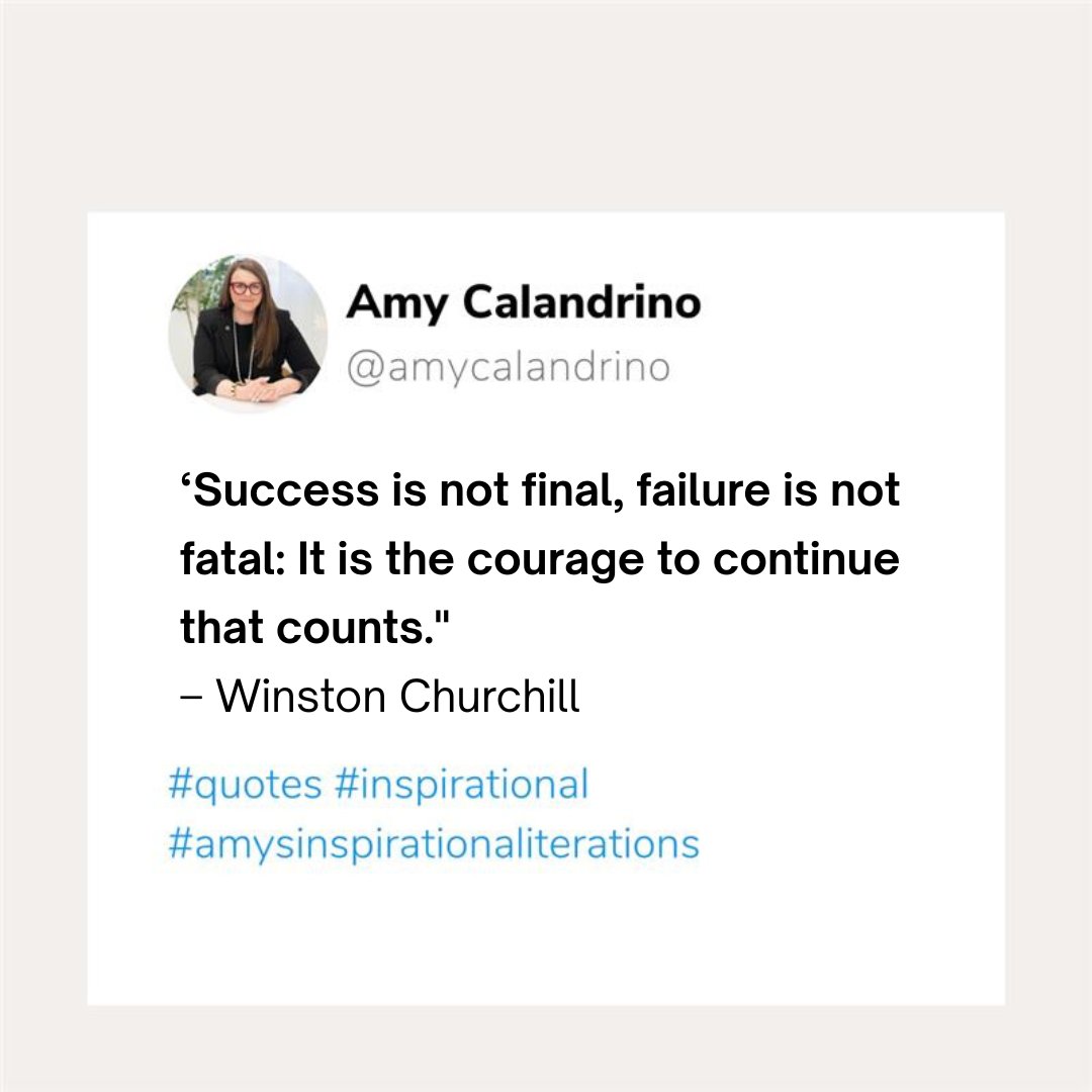 Success isn’t a finish line, and failure isn’t the end.
It’s the courage to keep showing up that shapes our journey.
#quotes #inspirational #AmysInspirationalIterations #leadership #mindset #resilience