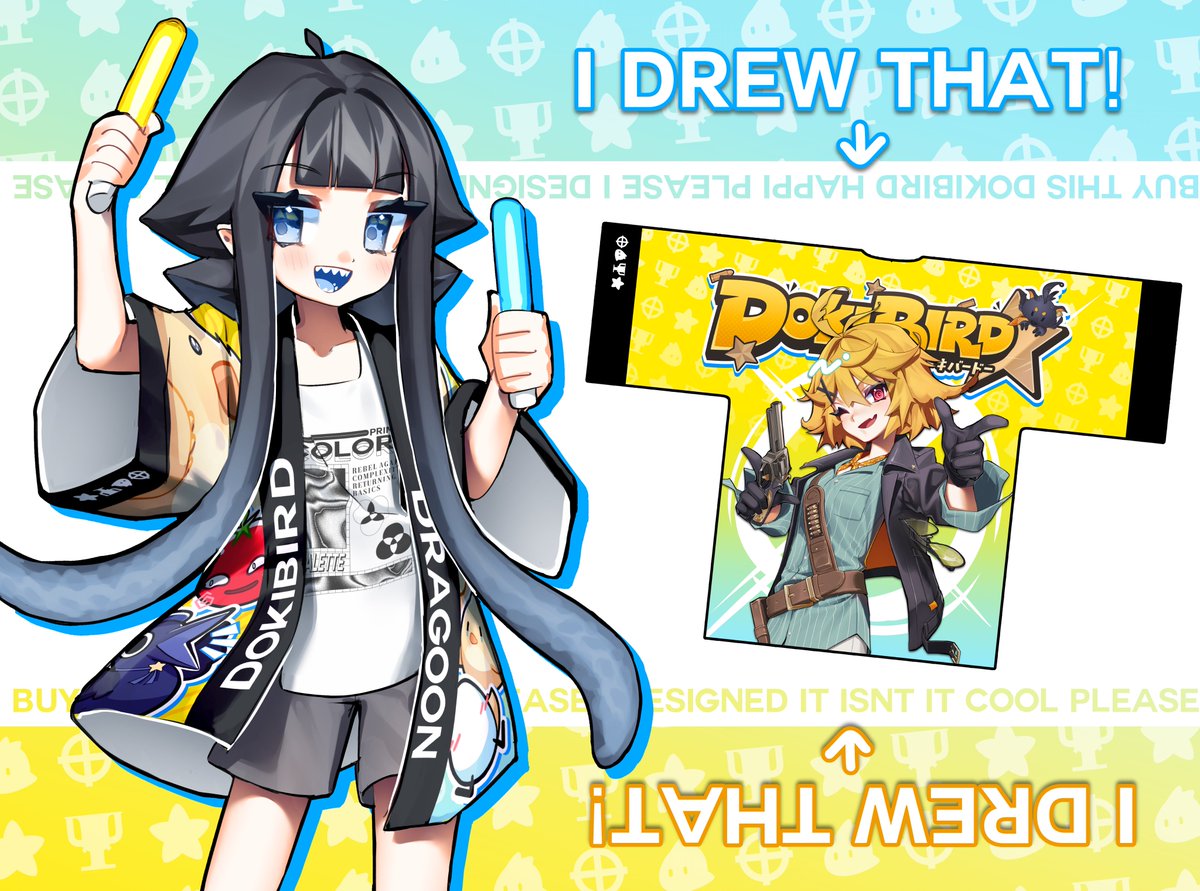 King Pinna 👑 Squid-tubin’ (@king_pinna) on Twitter photo OH BABY WE'RE OFFICIAL ✨
My Dokibird Happi design is now official merchandise! TYSM to Dokibird's team as well as <a href="/dokibirdsquad/">Dokibird Public Squad (DPS)</a> for providing me with such a cool opportunity!! #DokiBirday2025 OH BABY WE'RE OFFICIAL ✨
My Dokibird Happi design is now official merchandise! TYSM to Dokibird's team as well as <a href="/dokibirdsquad/">Dokibird Public Squad (DPS)</a> for providing me with such a cool opportunity!! #DokiBirday2025