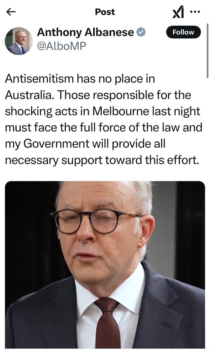 “Antisemitism has no place in Australia.” <a href="/AlboMP/">Anthony Albanese</a> 

But it does…

Because identifying SOME strains of an ever-mutating hate, but not ALL as defined by <a href="/TheIHRA/">IHRA</a> in a long democratic process, including ‘modern’ lethal strain that demonizes, delegitimizes, &amp; applies double